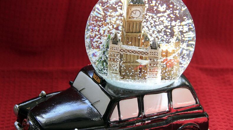 A British taxi with snow globe is available at Home Goods for only $14.99. © 2018 Photograph by Skip Peterson