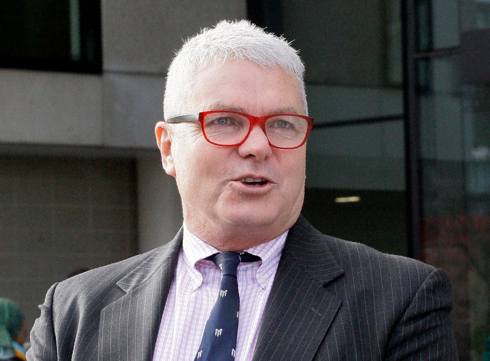 FILE - Australian army whistleblower David William McBride talks to reporters on June 27, 2019, outside the Australian Capital Territory Supreme Court in Canberra, Australia. (AP Photo/Rod McGuirk, File)