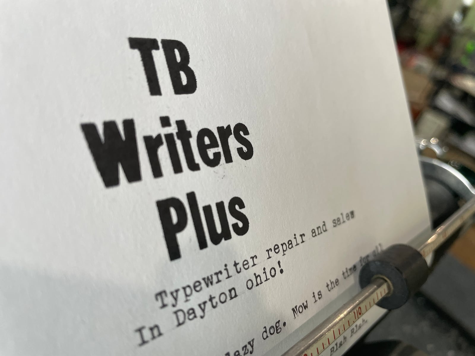TB Writers Plus is a typewriter sales and repair shop located in the Davis-Linden Building at 400 Linden Ave. in Dayton. NATALIE JONES/STAFF