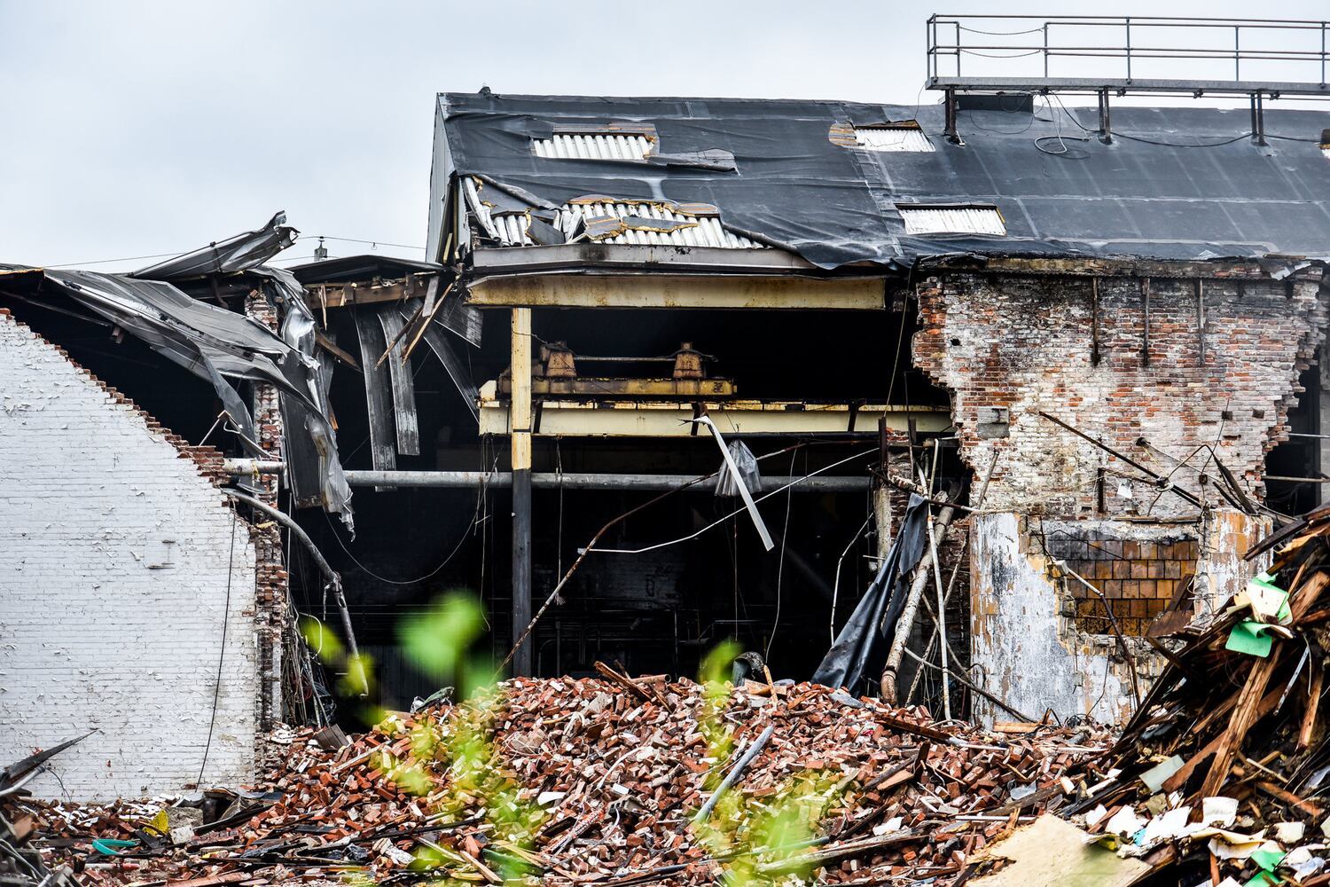 Demolition continues at former Franklin Boxboard building