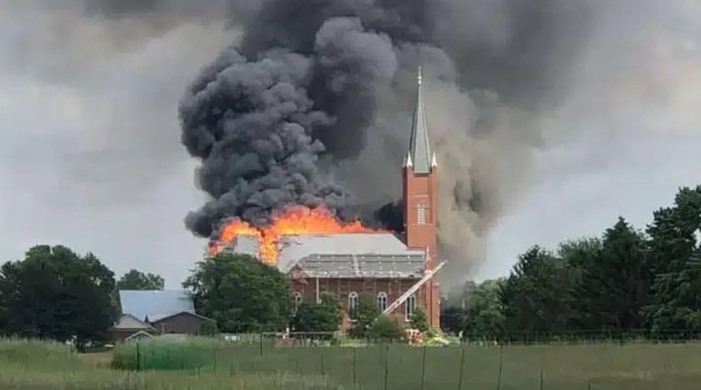 A fire broke out in Thursday where the St. John the Baptist Catholic Church in Maria Stein was declared a loss by a local fire department. CATHOLIC TELEGRAPH