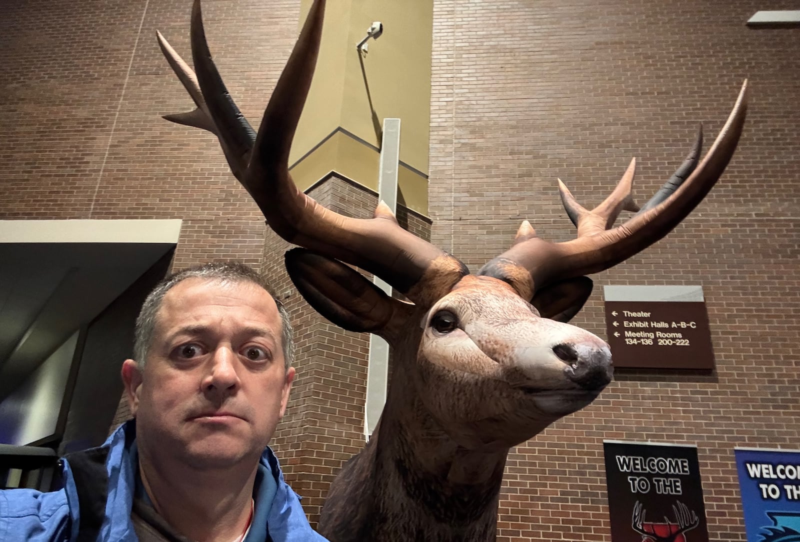 David Jablonski, of the Dayton Daily News, poses for a selfie on Wednesday, March 18, 2026, at Carver Arena in Peoria, Ill. David Jablonski/Staff