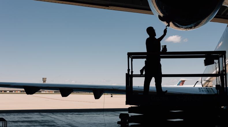 A PSA maintenance technician at work. Contributed