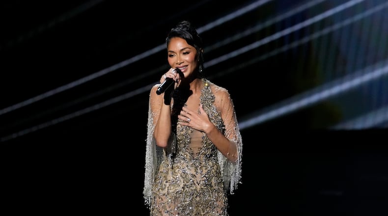 Nicole Scherzinger singing "What I Did for Love" for the In Memoriam segment during the 77th Tony Awards on Sunday, June 16, 2024, in New York. (Photo by Charles Sykes/Invision/AP)