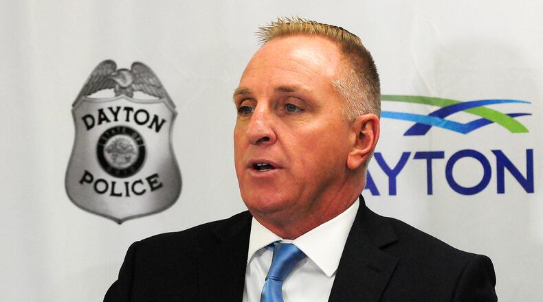 Dayton Police Maj. Brian Johns talks Tuesday Nov. 15, 2022, about the arrest of a suspect police say is responsible for a string of brutal kidnappings and rapes after the case went cold nearly a decade ago. MARSHALL GORBY\STAFF