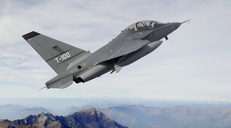 n Italian-based aerospace maker will compete for a U.S. Air Force $16.3 billion contract to build a next generation jet trainer, the company said.