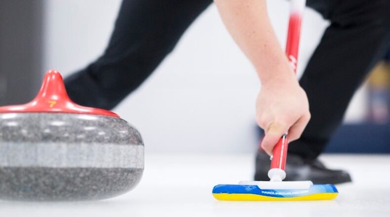 The curler Charley Thomas' IcePad broom, which uses directional fabric on the pad, in Calgary, Alberta, Canada, Nov. 19, 2015. The World Curling Federation stepped in Wednesday and issued new rules that set severe restrictions on the types of brooms that can be used. Thomas said he had been confronted by other teams this season for refusing to turn the fabric inside out. (Chris Bolin/The New York Times)