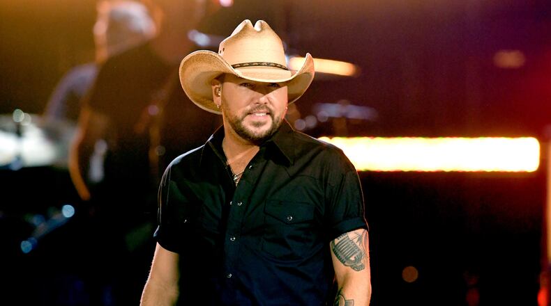 LAS VEGAS, NEVADA - APRIL 07: Jason Aldean performs onstage during the 54th Academy Of Country Music Awards at MGM Grand Garden Arena on April 07, 2019 in Las Vegas, Nevada. (Photo by Kevin Winter/Getty Images)