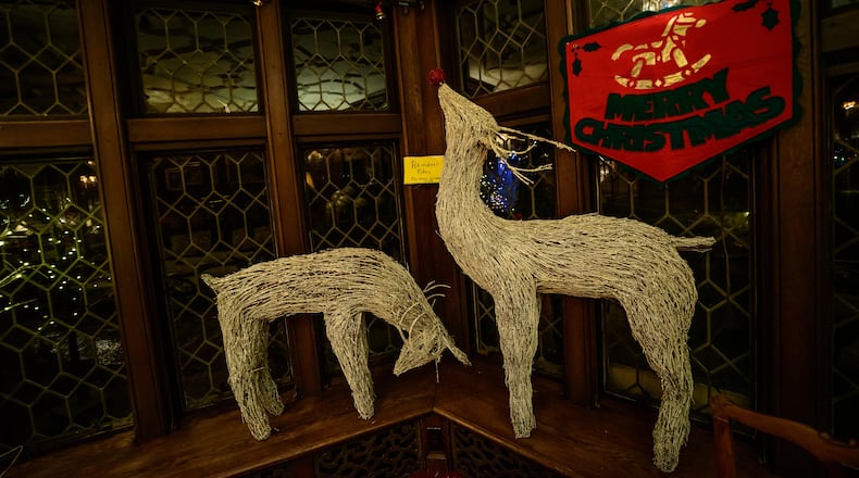The Rike's reindeer on display inside Bough Bend's library in Oakwood during the Oakwood Historical Society's Second Annual Holiday Home Tour on December 7, 2019. TOM GILLIAM / CONTRIBUTING PHOTOGRAPHER