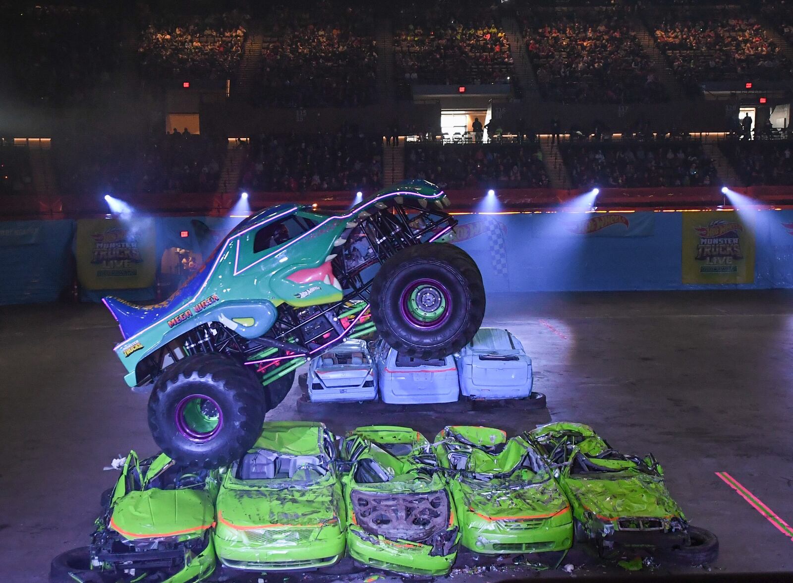 The Hot Wheels Monster Trucks Live Glow Party will take place May 4-5 at the Nutter Center. Image courtesy of ASM Global