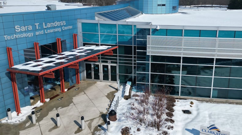 Clark State College's main campus at 570 E. Leffel Lane in Springfield on Feb. 10, 2026. JOSEPH COOKE/STAFF