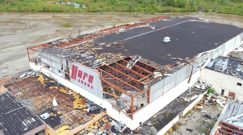 Hara Arena in Trotwood was heavily damaged by the Memorial Day tornado.