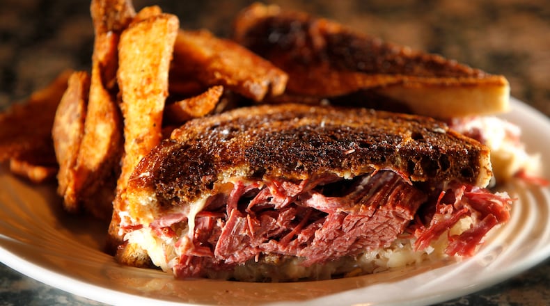 The Amber Rose Restaurant and Catering is a Dayton institution specializing in homemade Eastern European cuisine. On the menu is a tradition Rueben sandwich made with house cooked corned beef topped with saurkraut, swiss cheese, Thousand Island dressing on grilled rye. LISA POWELL / STAFF