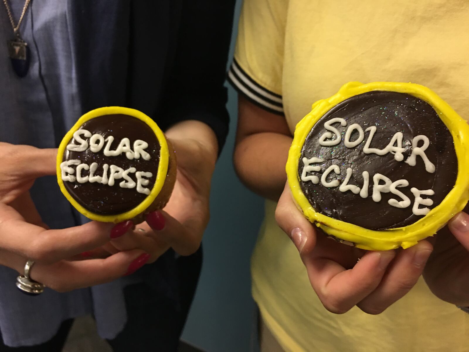 Ashley's Pastry Shop in Oakwood is offering a few solar eclipse inspired treats now through Monday including cupcakes, cookies and donuts. ALLEGRA CZERWINSKI/STAFF