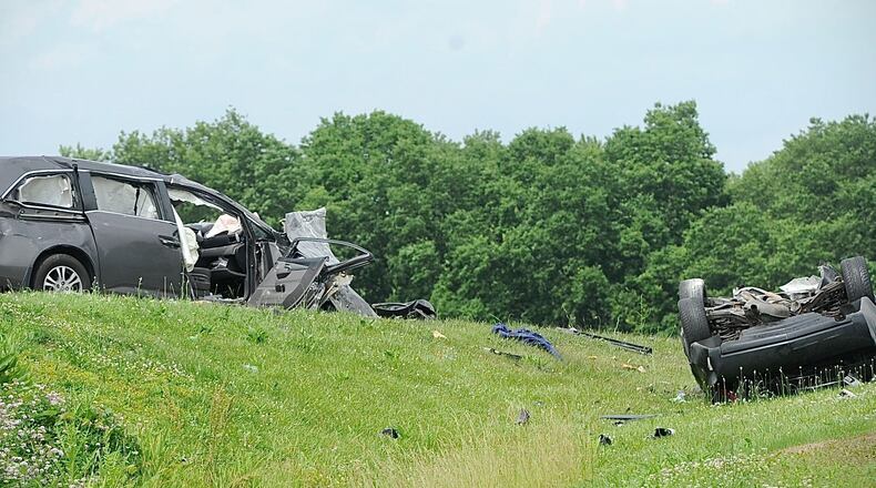 One person is dead and two are injured after a crash on state Route 4 in Riverside Tuesday afternoon, Riverside Police reported. MARSHALL GORBY/STAFF