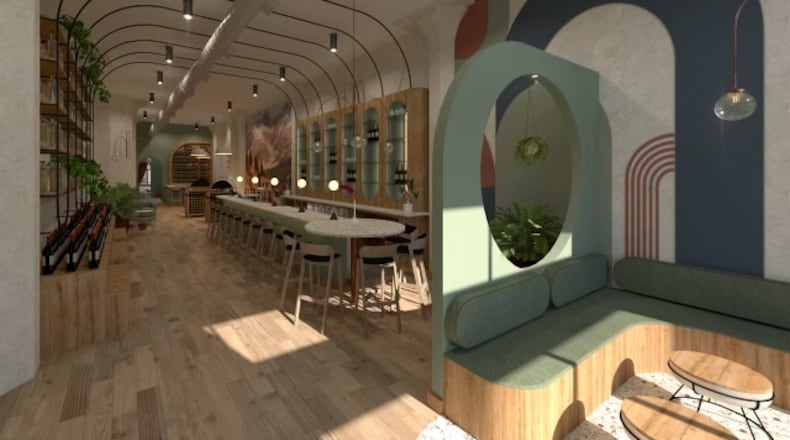 Joui, a wine retail shop featuring a bar and small bites, is expected to open this summer in Dayton’s Fire Blocks District at 117 E. Third St. PHOTO BY THE IDEA COLLECTIVE