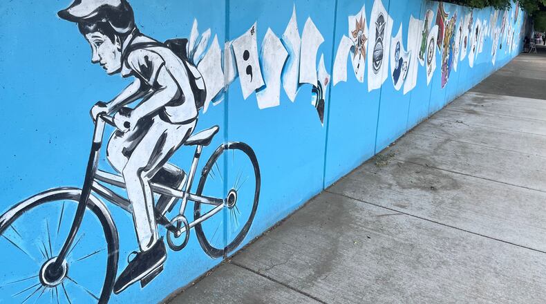 Suicide awareness and prevention mural along Keowee Street in Dayton. STAFF