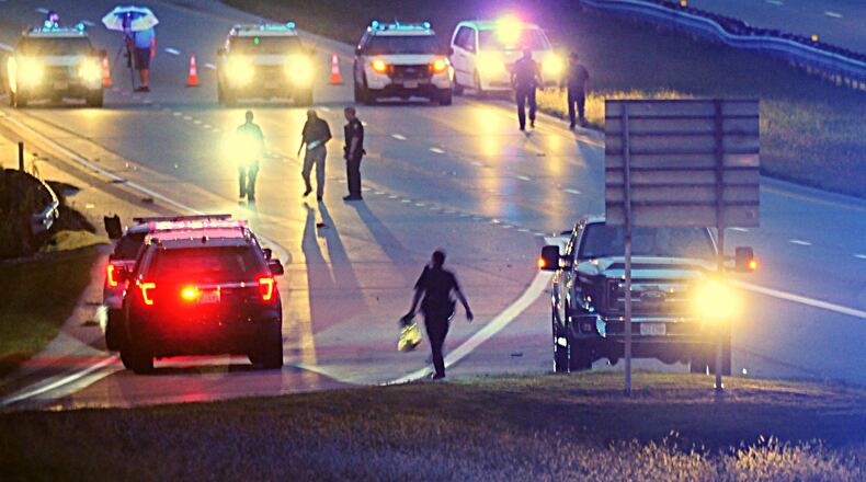 One person was killed in a pedestrian strike at U.S. 35 and Woodman Drive on Friday, Sept. 7, 2018. MARSHALL GORBY / STAFF