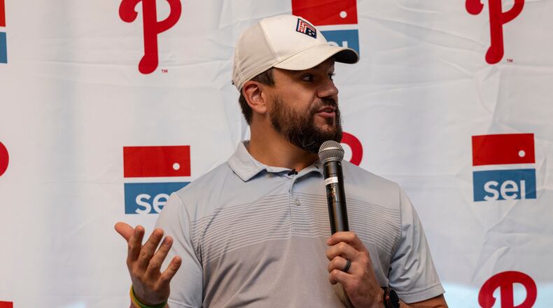 Employees from SEI, a global provider of technology and investment solutions and partner of the Phillies, surprised Middletown native Kyle Schwarber, an outfielder and designated hitter for the Phillies, by donating more than 500 pieces of baseball and softball equipment to Middie Way Baseball.