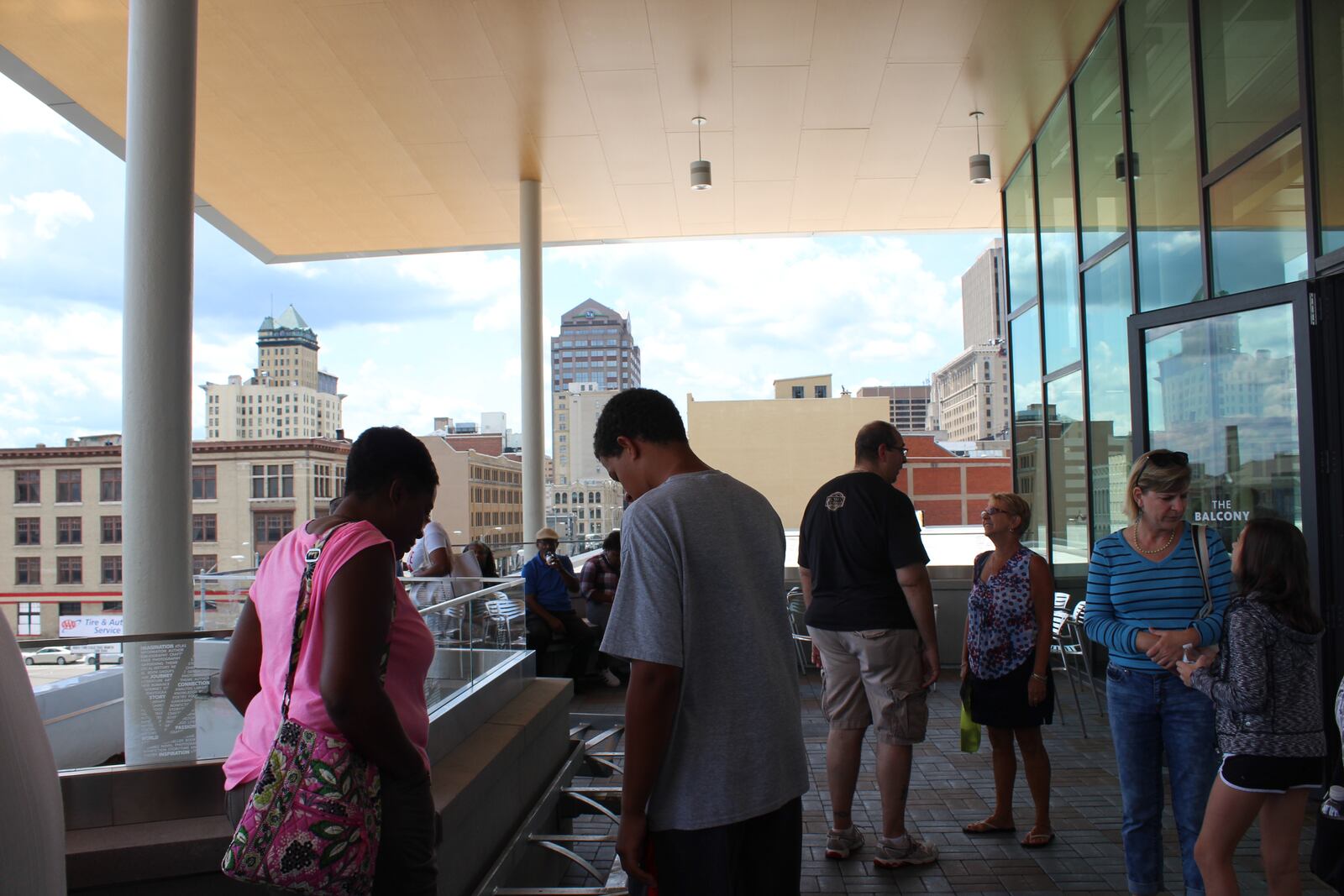 The Dayton Metro Library's grand opening for the main branch was held on Aug. 5, 2017. The library's balcony is pictured.