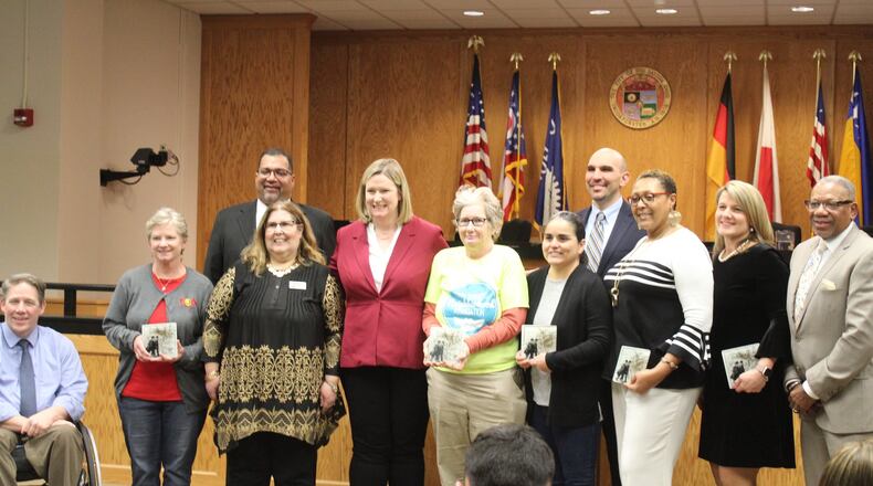 Dayton city commissioners and Mayor Nan Whaley honored the winners of the Mayor’s awards at the weekly city commission meeting. The big winner of the night was the entire city, which won Daytonian of the Year. CORNELIUS FROLIK / STAFF