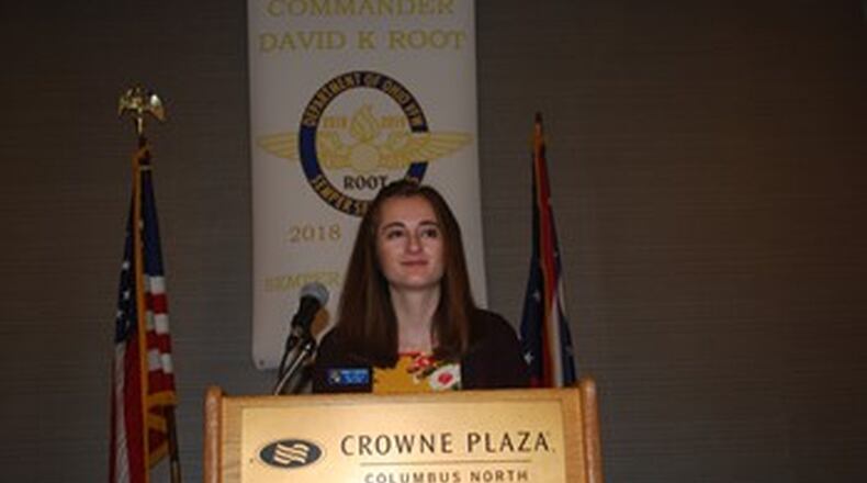 Wayne High School senior Abigail Kerestes finished 11th of 53 students in a national VFW competition in Washington, D.C. CONTRIBUTED