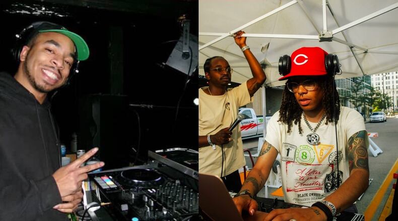 DJ Cuest (left) and DJ Bri (right) curated a lineup of DJs from Dayton, Cincinnati, and Columbus for the first ever Groove Garden festival, as a part of the Oregon District’s yearly vintage car show. CONTRIBUTED