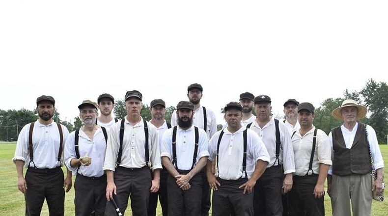 Members of the 2019 Clodbuster Base Ball Club at the Goshen OH Bicentennial. (Courtesy of the Clodbuster Base Ball Club)
