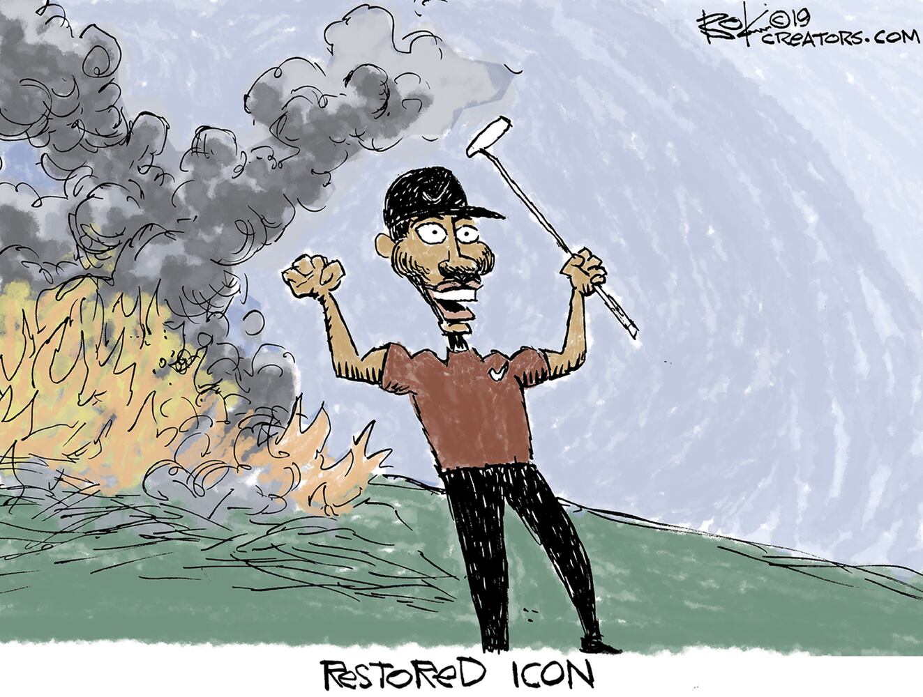 Week in cartoons: Notre Dame Cathedral fire, Tiger Woods and more