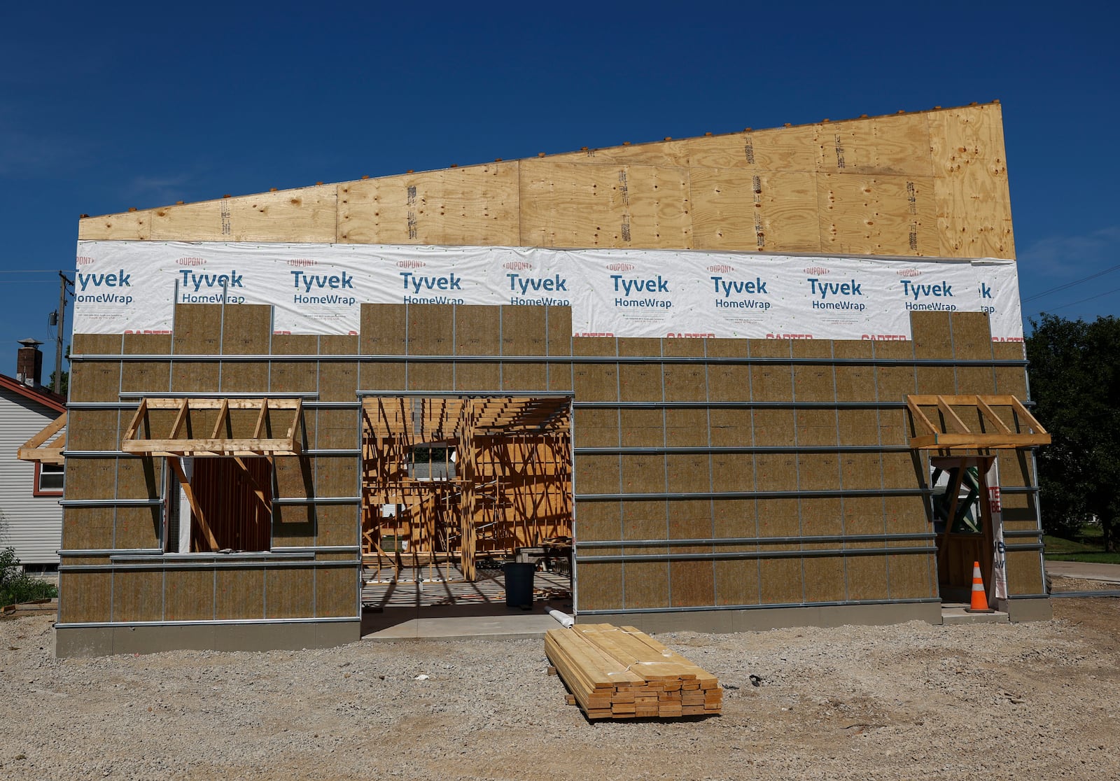 A view of the upcoming taproom New Enon Brewing on Wednesday, July 23, 2025, in Enon. Construction on the building finishes in October. JOSEPH COOKE/STAFF