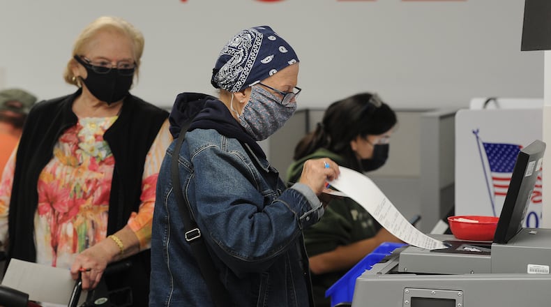 Lots of residents took advantage of early voting at the Montgomery County Board of Elections Thursday, Oct. 28, 2021. MARSHALL GORBY\STAFF