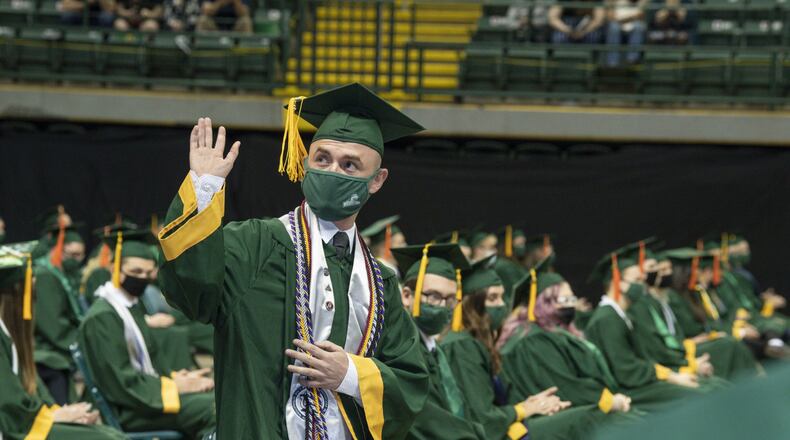 Wright State University honored nearly 1,900 graduating students over the course of four spring commencement ceremonies on April 30 and May 1 in the Wright State Nutter Center.