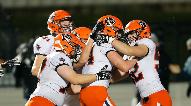 Coldwater beat New Middletown Springfield 38-35 to win its seventh state football championship in last year's Division VI title game at Massillon's Tiger Stadium. OHSAA photo