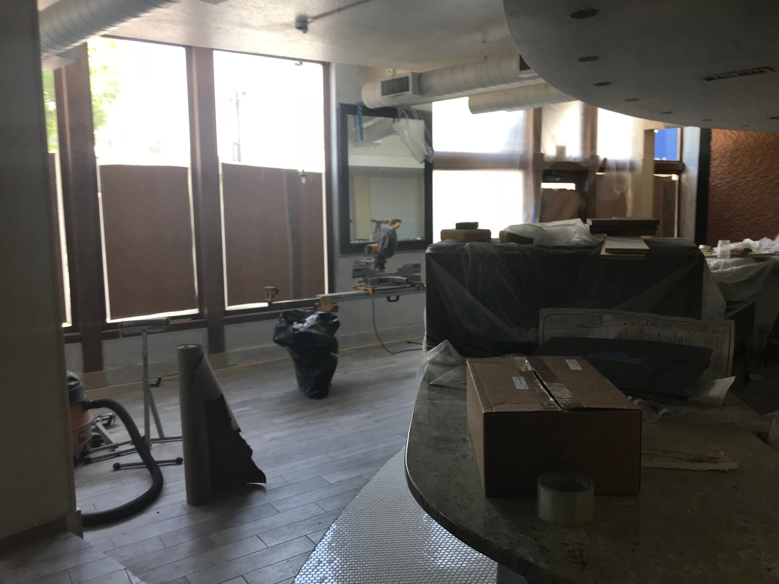 Salar Restaurant and Lounge is being rehabilitated after a fire Dec. 29, 2017.   A dining area near the restaurant's main bar is shown.