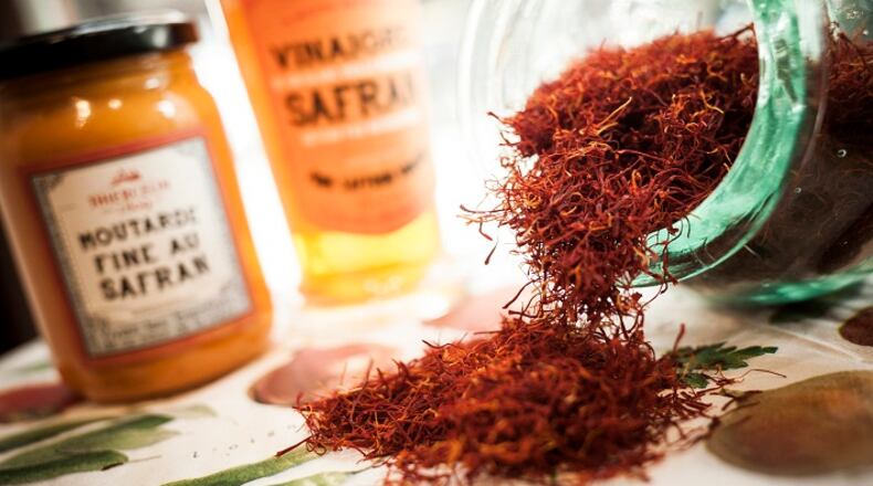 Saffron and saffron-based products at Thiercelin, a spice store, in Paris, Sept. 9, 2015. Amid wild speculation and moves to protect its quality, Saffron is more prized than ever. (Ed Alcock/The New York Times)