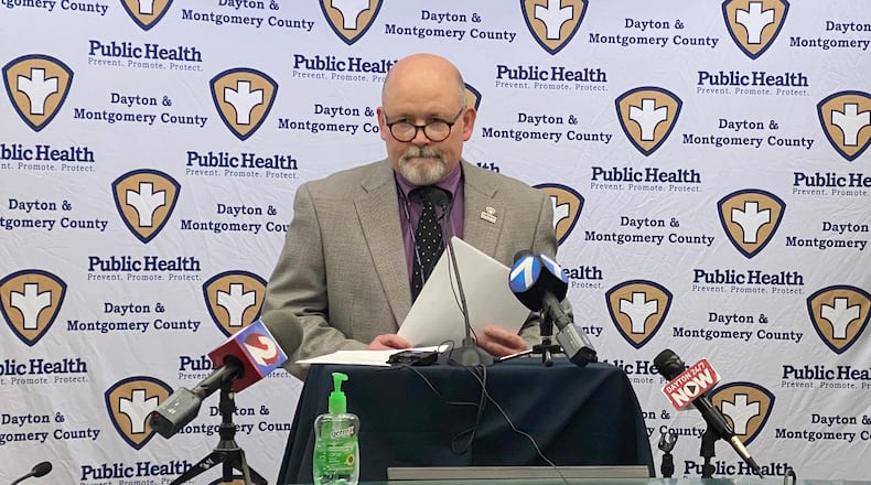 Jeff Cooper, Public Health Dayton & Montgomery County health commissioner, is seen during an April media briefing on the coronavirus pandemic. SUBMITTED