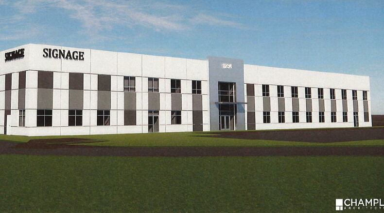 A rendering of a building Woodard Development wishes to build in the Miami Valley Research Park, included in city of Beavercreek planning documents.