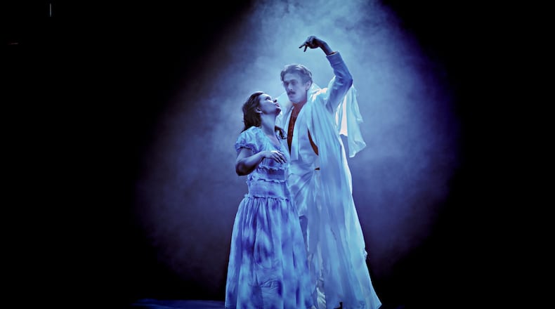 Jordan Trovillion (Lucy Westerna) and Gregory Mallios (Count Dracula) in the Human Race Theatre Company's production of "Dracula: A Feminist Revenge Fantasy, Really." Photo by William Peake