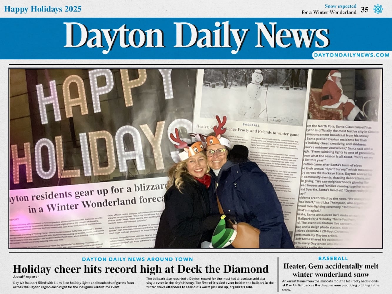 "Front Page News" photobooth at Deck the Diamond