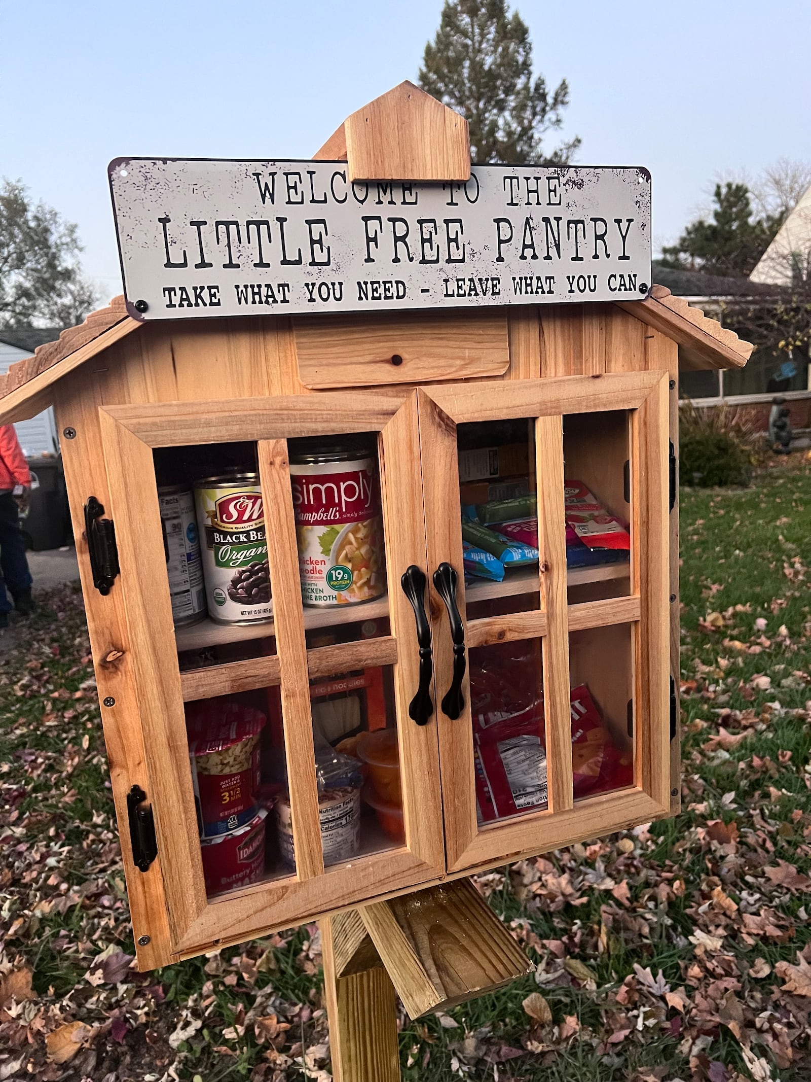 After seeing increased need in the community, Pam Chandler came up with an idea for 'The Little Free Pantry,' a place where people in her neighborhood can get non-perishable items at no cost. “We decided it would be a good homeschool project to make something more permanent to help our community,” Chandler said. CONTRIBUTED