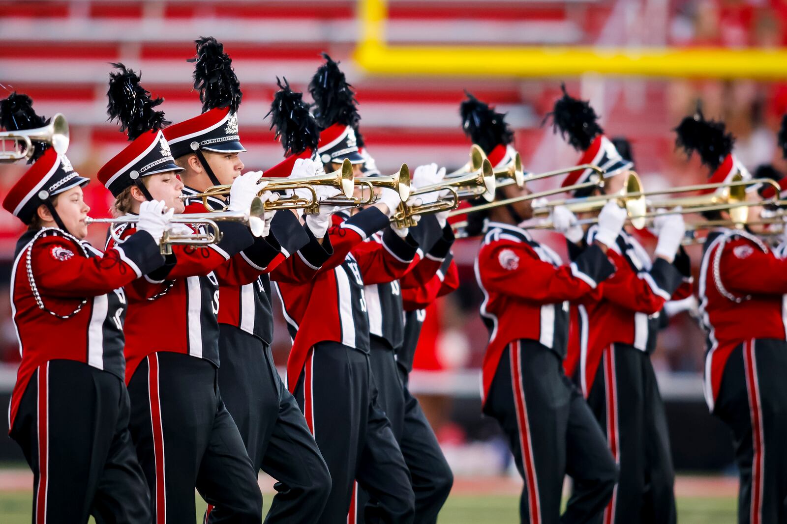 The Wayne High School marching band performs at halftime of Fairfield's 41-24 win over Wayne in their season opener football game Thursday, Aug. 18, 2022 at Fairfield Stadium NICK GRAHAM/STAFF