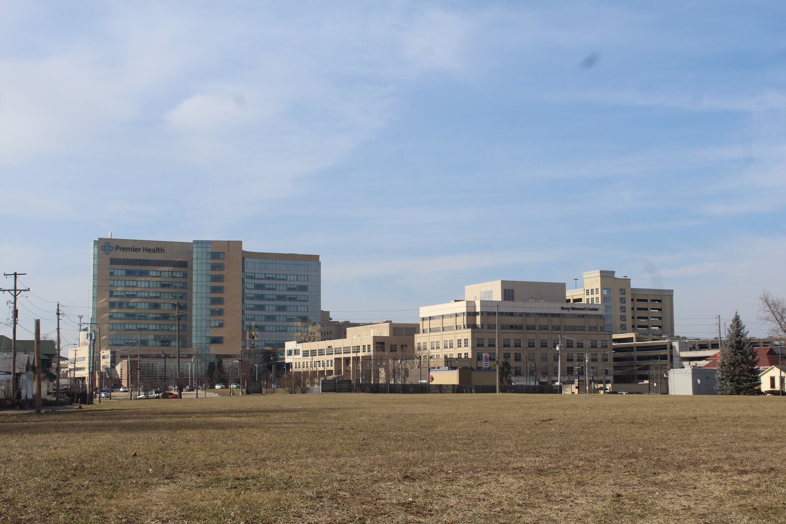 The former Patterson-Kennedy school site that is being targeted for redevelopment into 240 new apartments. CORNELIUS FROLIK / STAFF