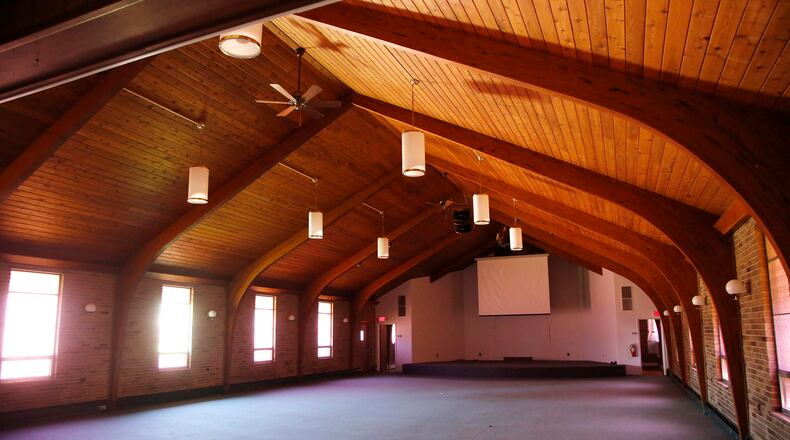 Interior of the former Emanuel Ministries church in Fairborn where Pastor Ancil Carter, 94,  plans to open a youth and family center that will serve three counties.  TY GREENLEES / STAFF