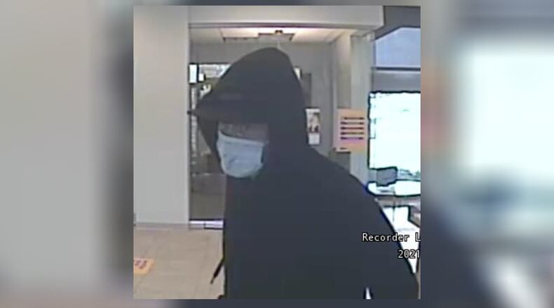Warren County Sheriff's deputies are looking for this person who allegedly robbed the First Financial Bank branch on Landen Drive in Deerfield Twp. on Thursday afternoon. Anyone with information about this suspect is asked to call the Warren County Sheriff's Office at 513-695-1280.