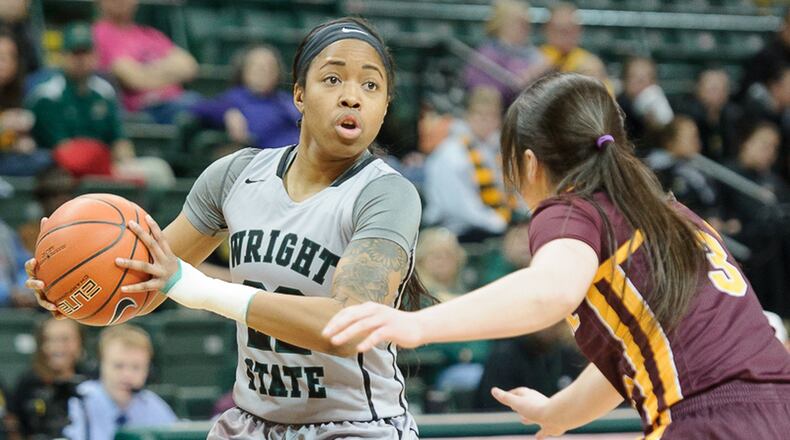 Wright State guard Chelsea Welch finished her two-season career as the Raiders’ No. 6 all-time career scorer. Contributed Photo by Bryant Billing