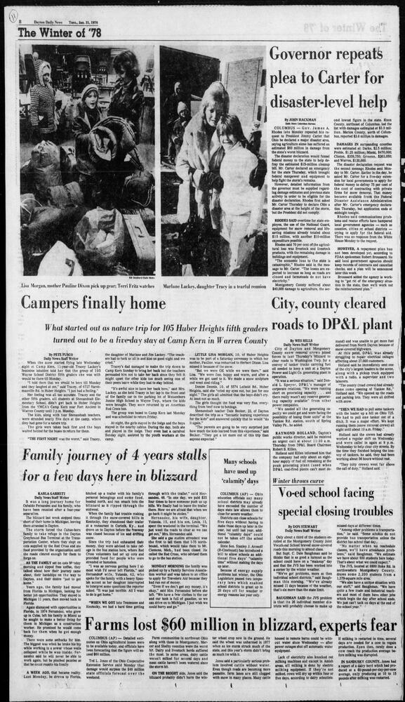 Winter Blizzard of 1978 Dayton