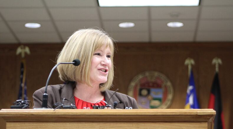 Dayton City Manager Shelley Dickstein said centralized tax collections erode home rule. CORNELIUS FROLIK / STAFF