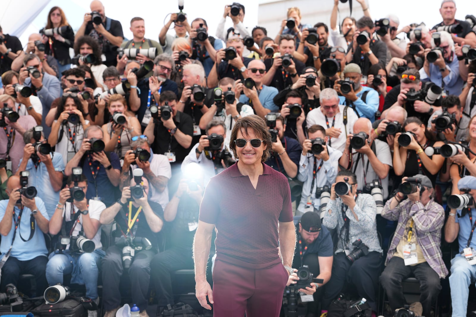 Tom Cruise poses for photographers during the photo call for the film 'Mission: Impossible – The Final Reckoning' at the 78th international film festival, Cannes, southern France, Wednesday, May 14, 2025. (Photo by Scott A Garfitt/Invision/AP)