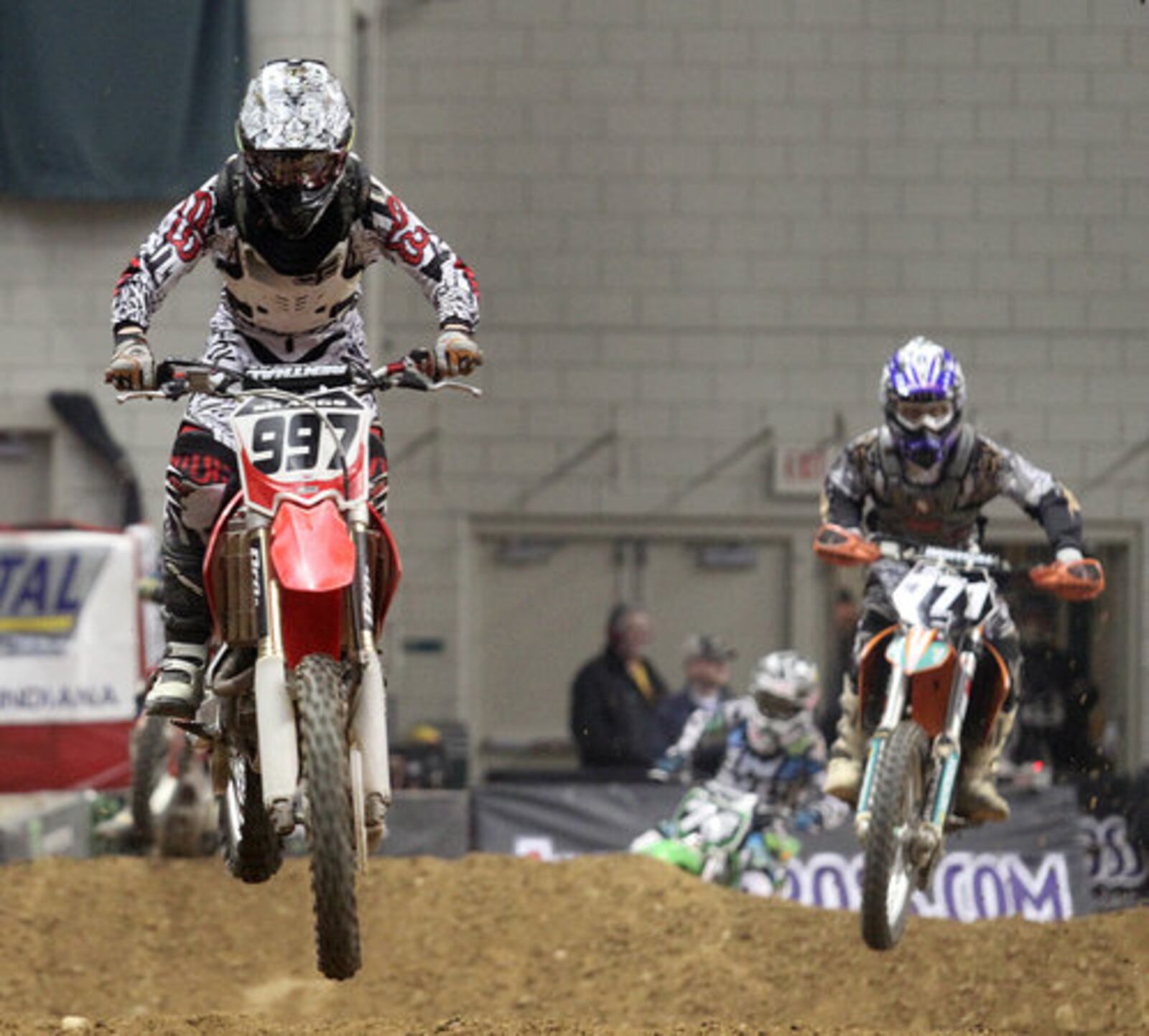 The AMA hosted a day of amateur arenacross competition at the Nutter Center in Fairborn Sunday, Jan. 22, 2012.