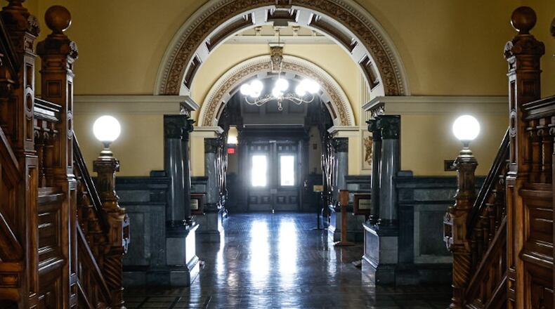 The second and third floors of the Miami County Courthouse are slated for $2.28 million in renovations in the county's capital improvement budget. JIM NOELKER/STAFF
